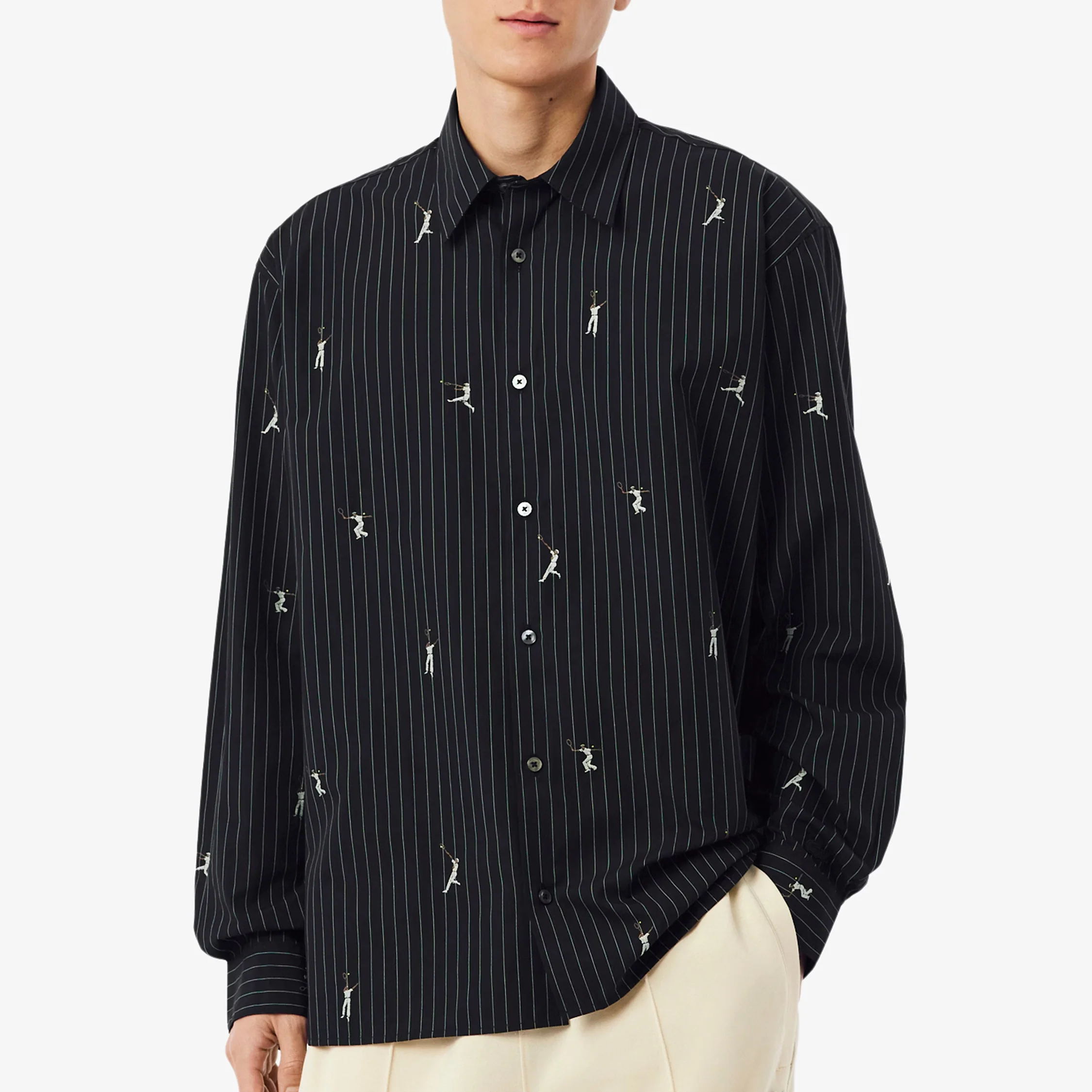 Lacoste Relaxed Fit Embroidered Cotton Shirt - Image 2