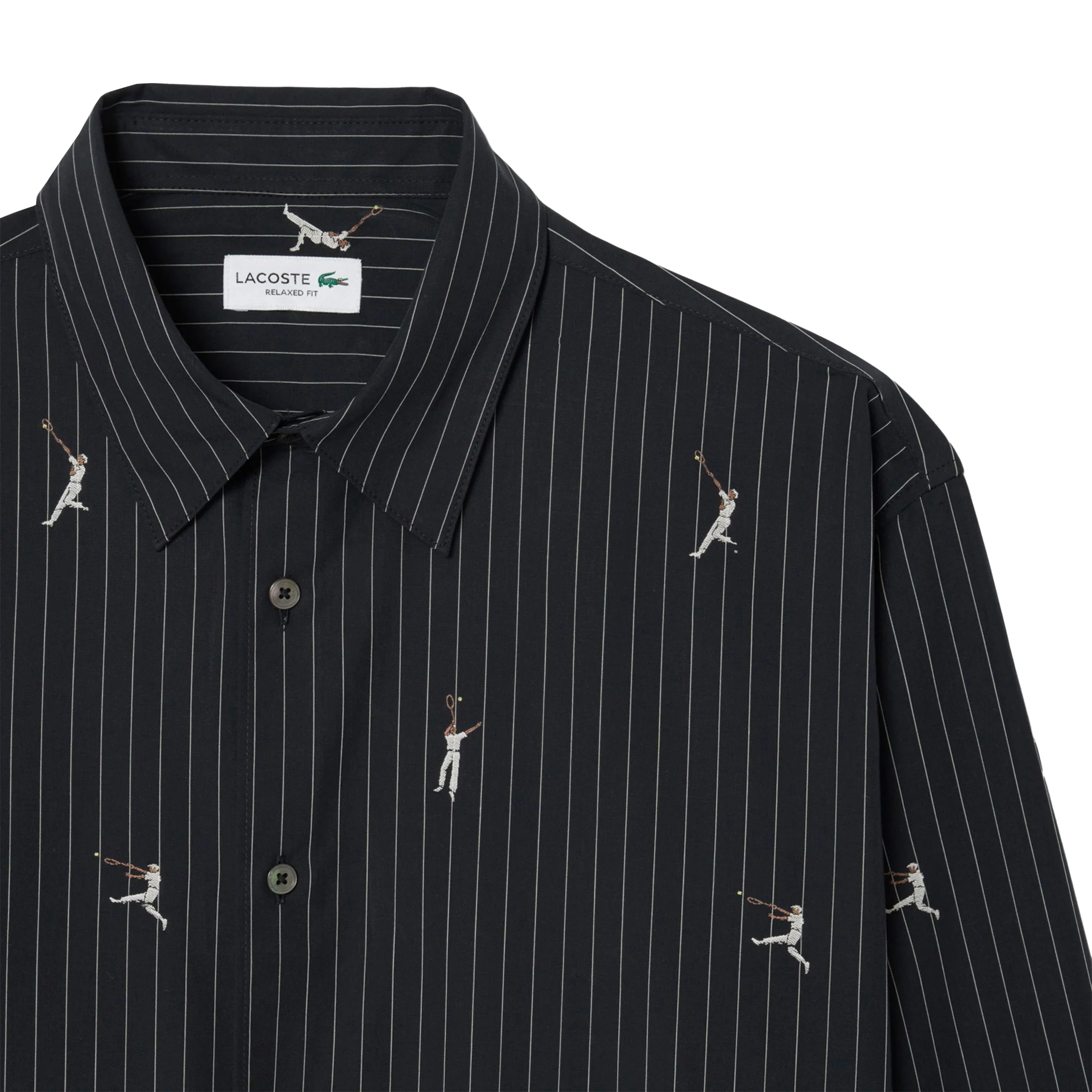 Lacoste Relaxed Fit Embroidered Cotton Shirt - Image 3